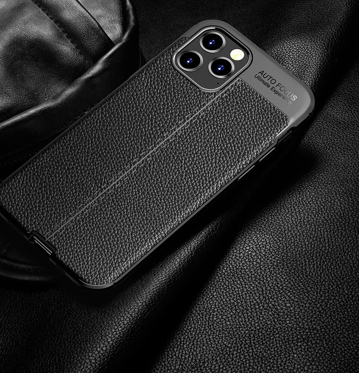 Litchi Texture TPU Protective Cover Phone Case for iPhone 12 Pro 12 - Black Litchi Texture TPU Protective Cover Phone Case for iPhone 12 Pro 12 - Black